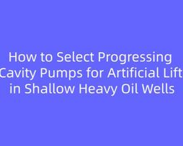 How to Select Progressing Cavity Pumps for Artificial Lift in Shallow Heavy Oil Wells